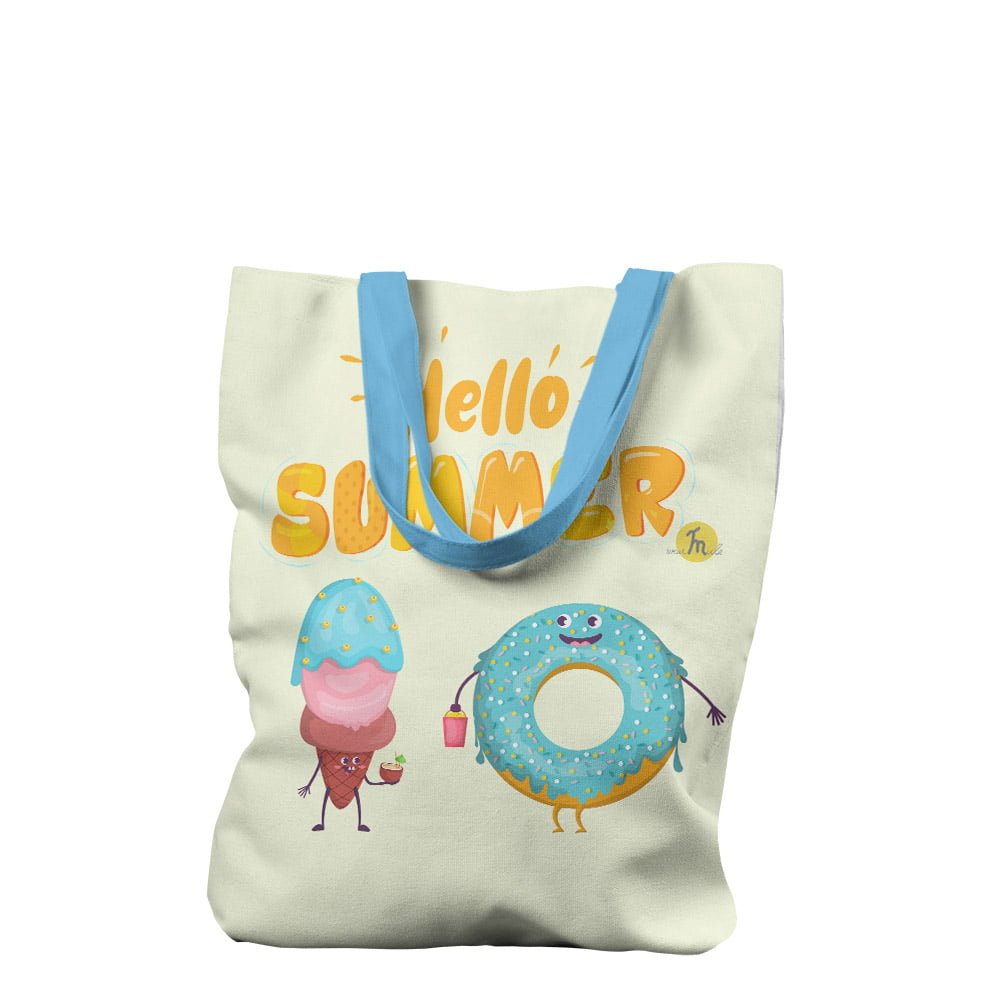 Alaplaya | Geantă de plajă căptușită MuleWear Hello Summer Înghețată și Gogoașă