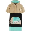 Poncho plaja dama colorat, pentru plaja, scuba sau surfing, culoare crem, negru, albastru deschis