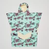 Poncho de plajă copii All-In V Poncho Junior Cherry Tree, 100% Bumbac, S-XL, Verde, Roz, Alb, 9-15 ani