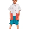 Poncho de plajă copii All-In V Poncho Kid Marin Sky Navy, 100% Bumbac, S-XL, Alb, Albastru, Portocaliu, 6-9 ani