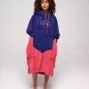 Poncho de plajă All-In V Poncho Spectrum Rose, 100% Bumbac, S-XL, Albastru, Roz